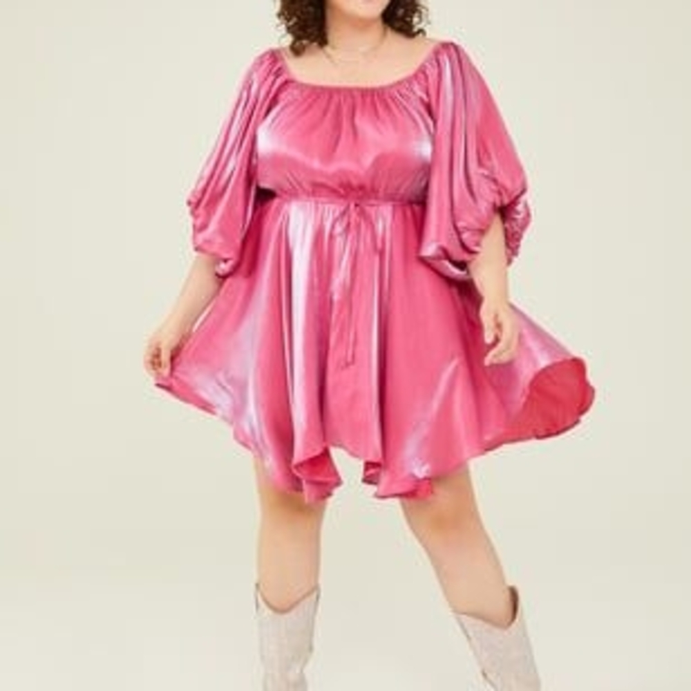 Pink Off-Shoulder Dress